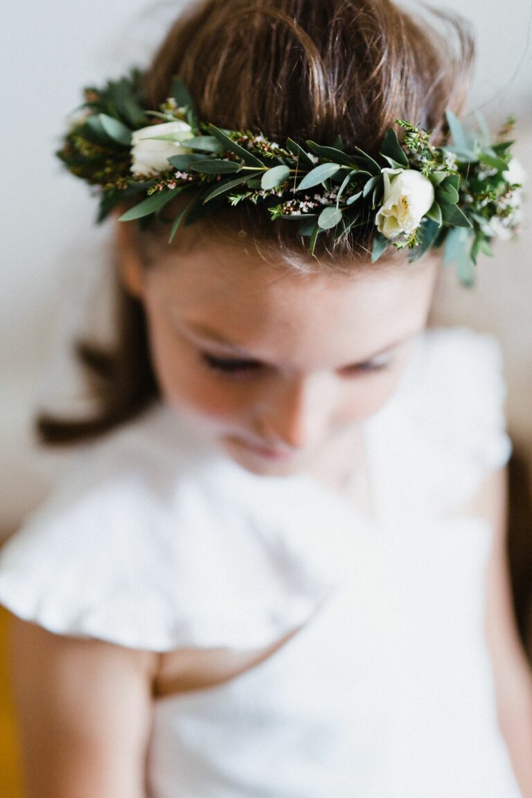 Fleuriste À la vie au vert – couronne fleurie enfant verdure